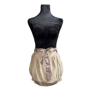 Y2k HAZEL BOUTIQUE BUBBLED MINI SKIRT IN TAN SIZE Medium